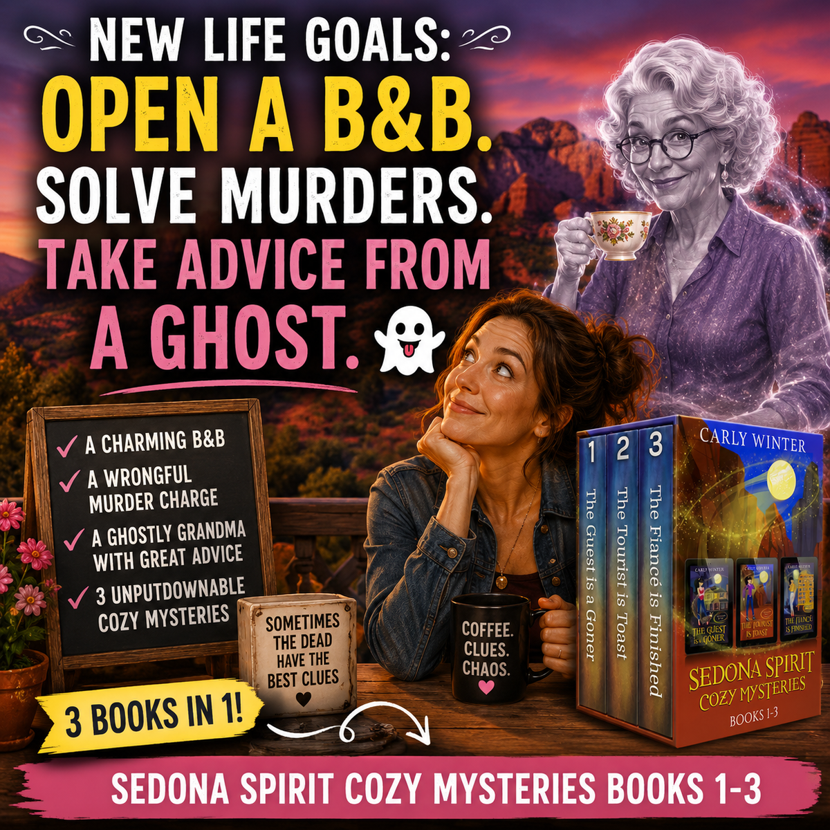 Sedona Spirit Paranormal Cozy Mystery Series: Books 1–3 Ebook Bundle | Carly Winter