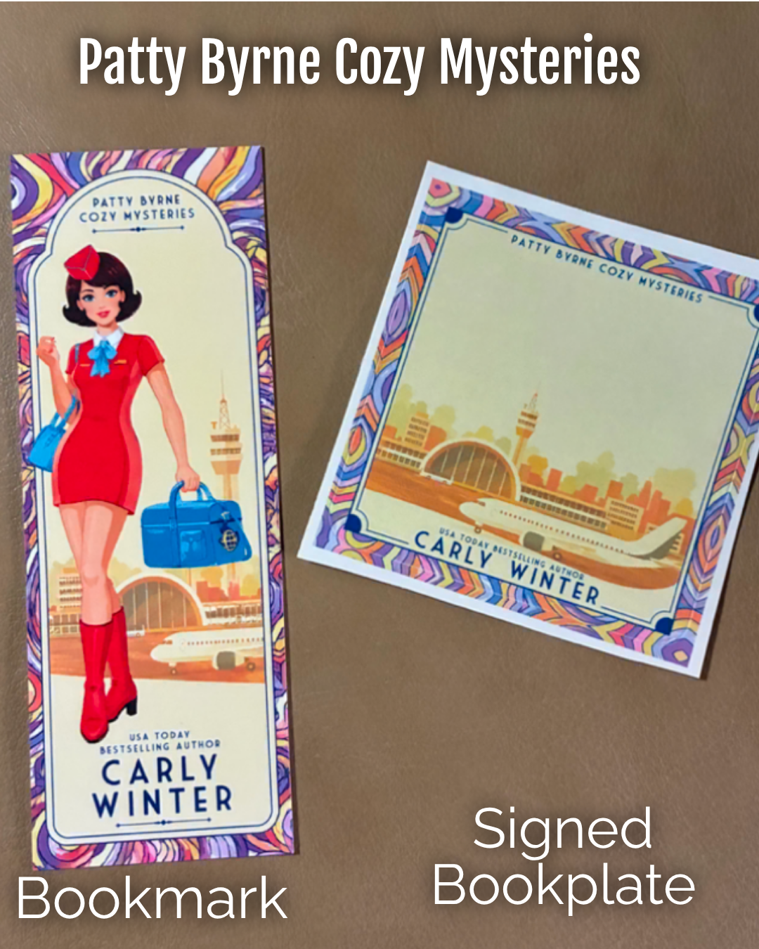 Patty Byrne Historical Cozy Mysteries Bookmark & Signed Bookplate | Carly Winter